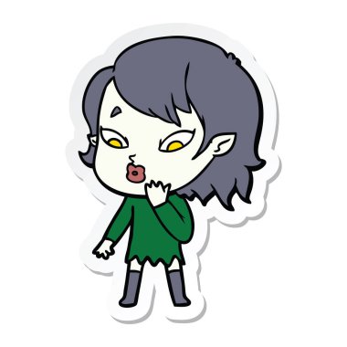 sevimli çizgi vampir kız etiketi