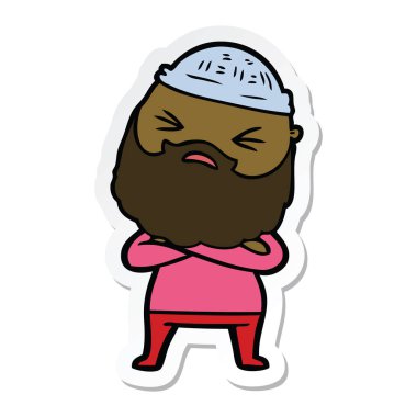 sakallı bir çizgi film adam etiketi