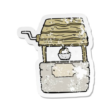 Retro etiket bir karikatür de sıkıntılı