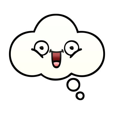 kabarcık düşündüm degrade gölgeli çizgi film