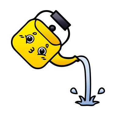 Degrade gölgeli karikatür dökerek su ısıtıcısı