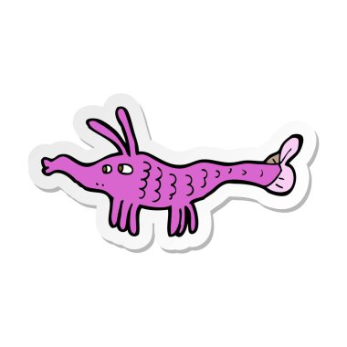 etiket bir karikatür karides