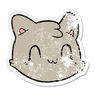 bir karikatür kedi yüz sıkıntılı etiket