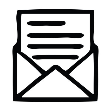 bir mektup ve zarf çizim karikatür