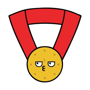 sevimli çizgi bir altın madalya