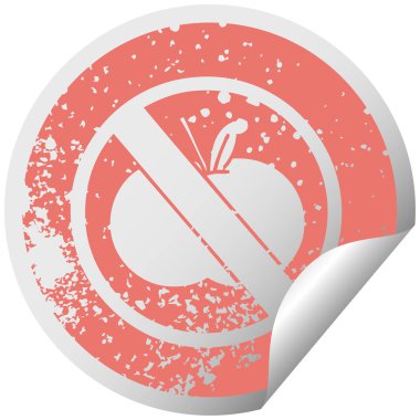 dairesel peeling etiket sembolü hiçbir meyve izin verilen işareti sıkıntılı