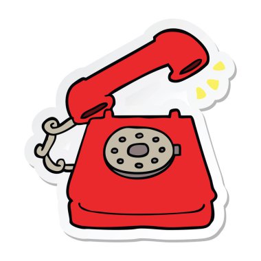 etiket telefon zil bir karikatür