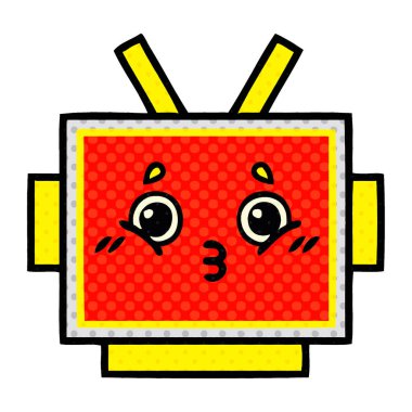 çizgi roman tarzı çizgi film robot baş