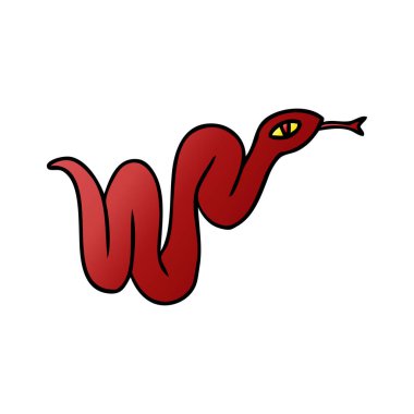 Degrade çizgi film doodle Bahçe bir yılan gibi 