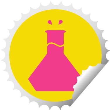 dairesel peeling etiket karikatür bilimsel deney