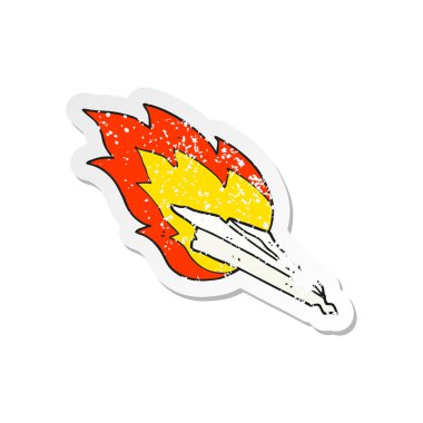 Retro bir karikatür kağıt uçak çökmesini etiket sıkıntılı