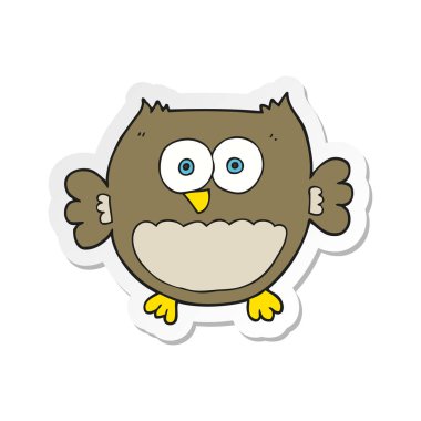 etiket bir karikatür baykuş