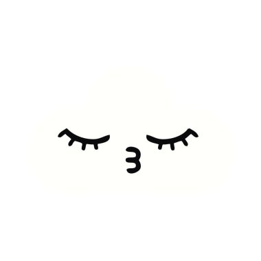 düz renk retro çizgi film beyaz bulut