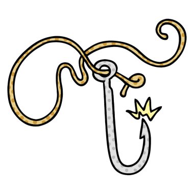 çizgi film doodle keskin balıkçılık kanca
