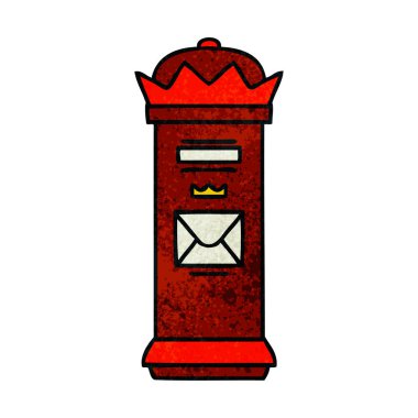 Retro grunge doku karikatür bir posta kutusunun