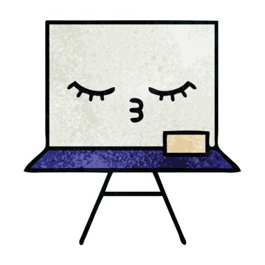 Retro grunge doku karikatür bir beyaz tahta