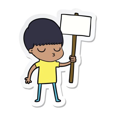 bir çizgi film sakin çocuk etiket