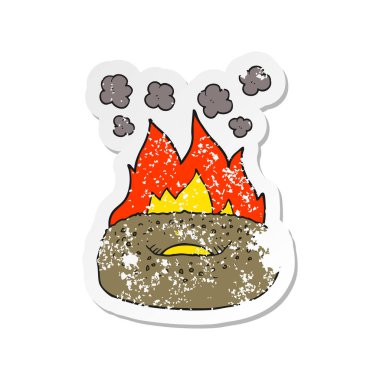 çizgi film çörek Retro sıkıntılı etiket