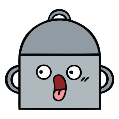 sevimli çizgi pot pişirme