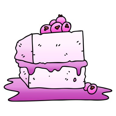 ilginç degrade gölgeli karikatür kek