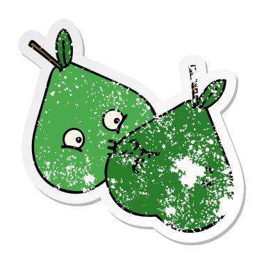 sevimli çizgi armut sıkıntılı etiket