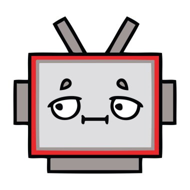 sevimli çizgi robot baş