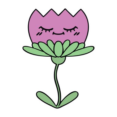 sevimli çizgi çiçek