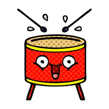 davul çalmaya çizgi roman tarzı çizgi film