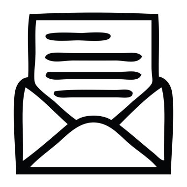 Çizim karikatür mektup ve zarf