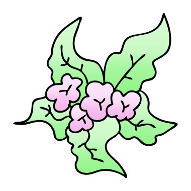 Degrade gölgeli ilginç karikatür Noel çiçek