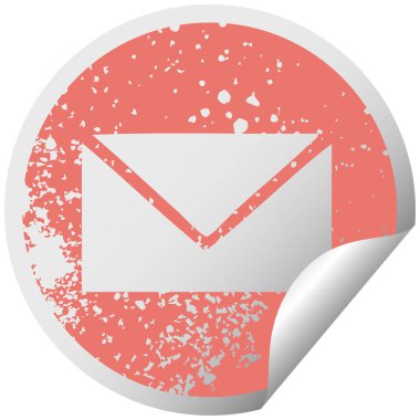 sıkıntılı dairesel peeling etiket sembolü kağıt zarf