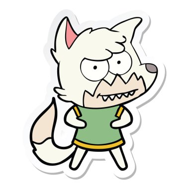 etiket karikatür sırıtan tilki