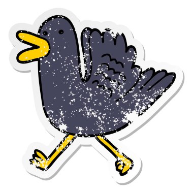 çalışan bir karikatür ördek sıkıntılı etiket