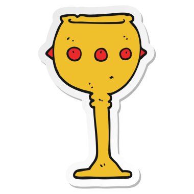 bir çizgi film kadehi etiket