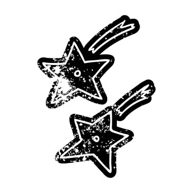 ninja yıldız fırlatma çizim grunge simgesi