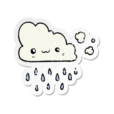 bir çizgi film fırtına bulutu sıkıntılı etiket