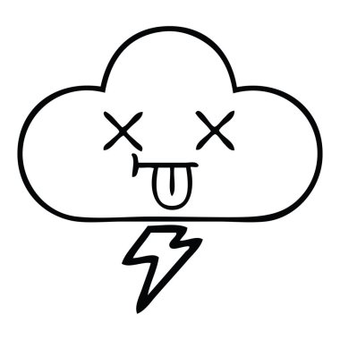 bir fırtına bulutu çizim karikatür