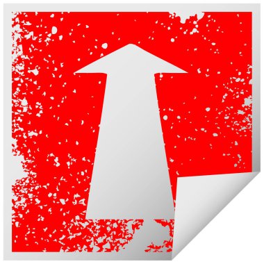 ilginç sıkıntılı kare peeling etiket sembolü ok