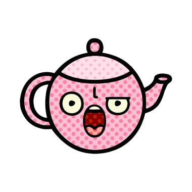 çizgi roman tarzı çizgi film çaydanlık