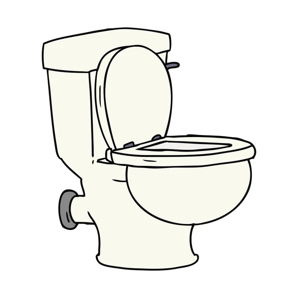 Zeichentrick-Doodle einer Toilette im Badezimmer — Stockvektor