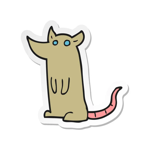 Nálepka kreslená myš — Stockový vektor