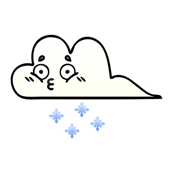 Přechodů Šedě Kreslený Shluk Sněhu — Stockový vektor