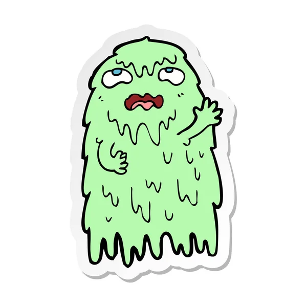 Sticker of a gross cartoon ghost — Stock Vector