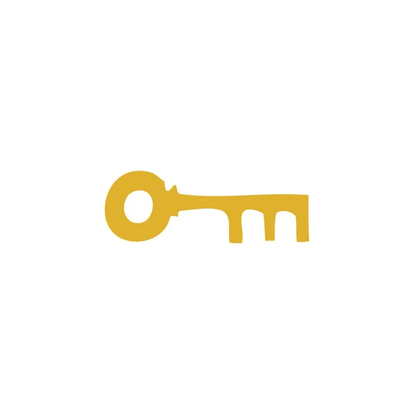Cartoon doodle of a brass key — Stock Vector