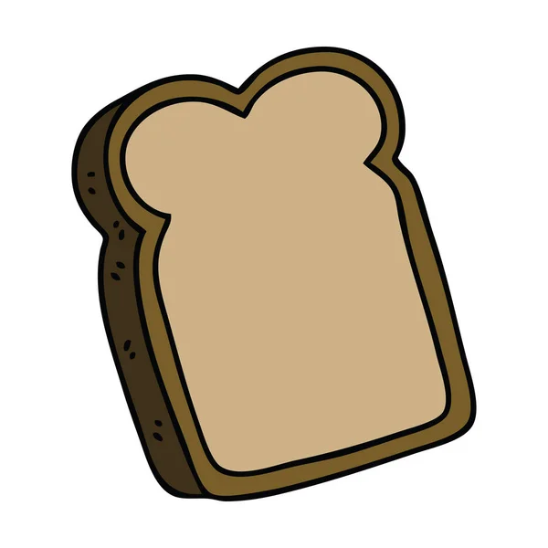 Bizarrerie dessinée à la main tranche de pain — Image vectorielle