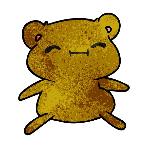 Textured cartoon kawaii cute teddy bear — Stock Vector