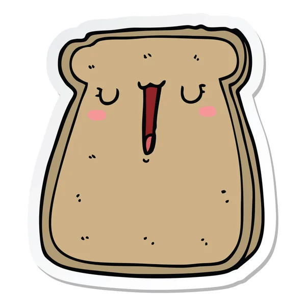 Sticker een cartoon toast — Stockvector