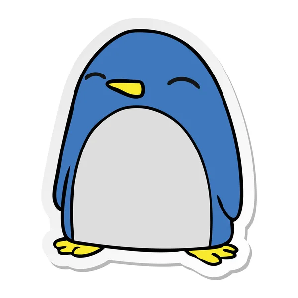 Pegatina de dibujos animados garabato de un lindo pingüino — Vector de stock