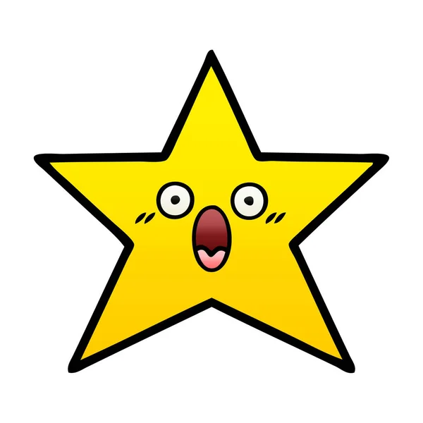 Degrade gölgeli karikatür altın yıldız — Stok Vektör