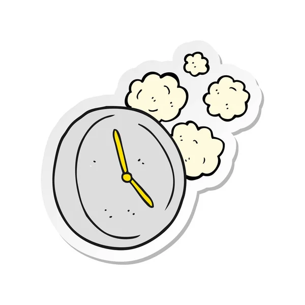Sticker of a cartoon ticking clock — Stock Vector